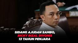 Sidang Ajudan Sambo, Ricky Rizal Divonis 13 Tahun Penjara 