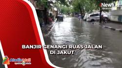 Aktivitas Warga Terganggu, Banjir Genangi Ruas Jalan di Wilayah Jakut