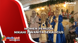 Mempelai Terlihat Bahagia, Momen Pemuda Nikahi 2 Wanita Sekaligus di Musi Banyuasin