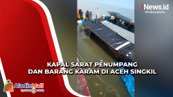 Kapal Sarat Penumpang dan Barang Karam di Aceh Singkil, Begini Kondisinya<