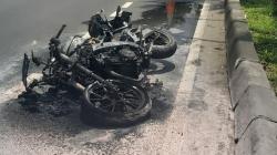 Motor Sport Terbakar di Kembangan Jakbar, Waktu Distarter Keluar Api