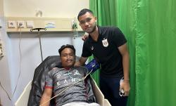 Pemain PSIS Farrel Arya Jenguk Ricki Ariansyah di RS: Semoga Bang Rian Lekas Pulih