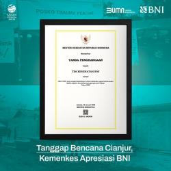 Tanggap Bencana Cianjur, Kemenkes Apresiasi BNI