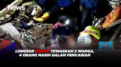 Longsor Bogor Tewaskan 2 Warga, 4 Orang Masih Dalam Pencarian