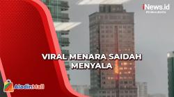 Viral di Medsos Menara Saidah Menyala Merah, Warga: Mustahil itu