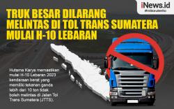 Infografis Truk Besar Dilarang Melintas di Tol Trans Sumatera Mulai H-10 Lebaran