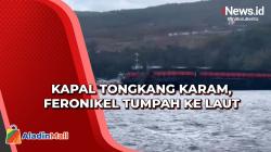 Kapal Tongkang Karam, 4000 Ton Feronikel Tumpah ke Laut