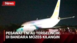 Pesawat Milik TNI AU Tergelincir di Bandara Mozes Kilangin Timika