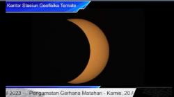 Gerhana Matahari Hibrid dari Ternate Mulai Tampak, Bak Bulan Sabit