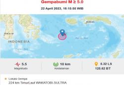 Gempa Terkini Magnitudo 5,5 Guncang Wakatobi