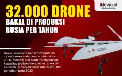 Infografis Rusia Bakal Produksi 32.000 Drone Per Tahun
