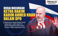 Infografis Rusia Masukkan Ketua Hakim Karim Ahmed Khan dalam DPO