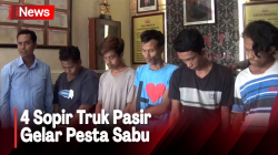 Gelar Pesta Sabu, 4 Sopir Truk Pasir Digerebek Polisi di Bangkalan