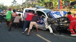 Kecelakaan di Ciamis Hari Ini, Rombongan Wabup Pangandaran Tabrakan Beruntun 4 Luka