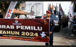Kirab Pemilu 2024 Tiba di Muara Enim, KPU Sosialisasi di Tempat Keramaian