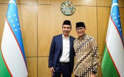 Temui Menparbud Uzbekistan, Sandiaga Uno Bahas Prasasti Soekarno