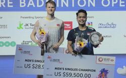 Ekspresi Anthony Ginting Juara Singapore Open 2023 Dapat 59.500 Dolar AS