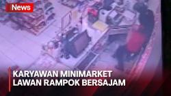 Terekam CCTV! Karyawan Minimarket Lawan Rampok dengan Sajam di Pamulang