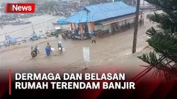 Dermaga dan Belasan Rumah Terendam Banjir Luapan Sungai Cipalabuhan Sukabumi