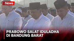 Menhan Prabowo Salat Iduladha Bersama Ribuan Warga Bandung Barat