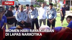 Warga Binaan Lapas Narkotika Bandar Lampung Salat Id Bersama dan Potong Hewan Kurban