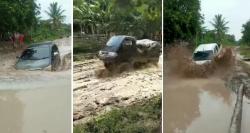 Viral Jalan Rusak Jadi Tontonan Warga seperti Jalur Off Road, Netizen: Kalau Mau Lahiran Gimana?