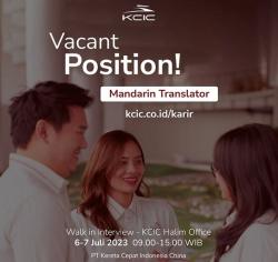 Operator Kereta Cepat Jakarta-Bandung Buka Lowongan Kerja untuk Penerjemah Bahasa Mandarin