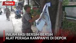 Satpol PP Depok Turunkan Spanduk Kampanye, Ganggu Keindahan Kota