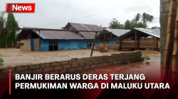 Detik-Detik Banjir Berarus Deras Terjang Permukiman Warga di Maluku Utara