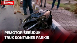 Seruduk Truk Kontainer Parkir, Pemotor di Cengkareng Tewas Seketika