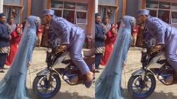 Viral Aksi Freestyle Motor Pengantin Baru Cium Istri, Netizen: Kalau Gagal Akad Nikah di RS