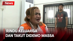 Selebgram Konten Makan Babi Kriuk Lina Mukherjee Menangis Jalani Sidang di Palembang