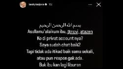Duh, Selebgram Asal Palembang Kena Sentil Lesti Kejora gegara Sindir Kasus KDRT di Story IG<