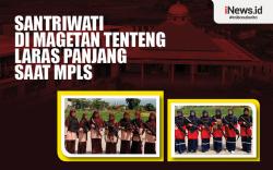 Infografis Santriwati di Magetan Tenteng Laras Panjang saat MPLS
