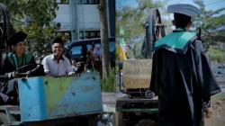 Viral Momen Mahasiswa UIN Salatiga Wisuda Naik Mobil Diesel Gergaji Keliling<