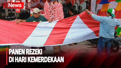 Perajin Kampung Bendera Surabaya Raup Untung Jelang Agustusan 