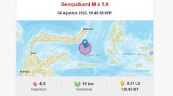Gempa Terkini M6,0 Guncang Tutuyan Boltim, Getaran Terasa Kuat dan Lama