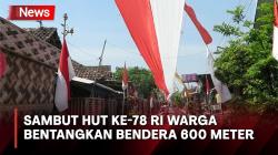 Bentangkan Bendera 600 Meter di Atas Jalan Desa Sidoarjo, Warga: Kado HUT Ke-78 RI