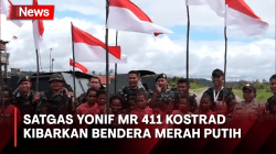 Satgas Yonif MR 411 Kostrad Kibarkan Bendera Merah Putih di Daerah Rawan Kelompok Separatis Teroris Papua