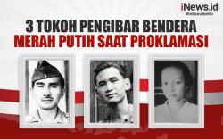 Infografis 3 Tokoh Pengibar Bendera Merah Putih saat Proklamasi Kemerdekaan