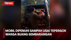 Tepergok Buang Sampah di Jalanan Desa, Warga Penuhi Mobil Pelaku dengan Sampah