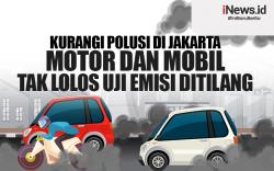 Infografis Kurangi Polusi di Jakarta, Motor dan Mobil Tak Lolos Uji Emisi Ditilang