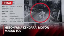 Pengendara Motor WNA Ngebut di Jalan Tol Pasteur Kota Bandung