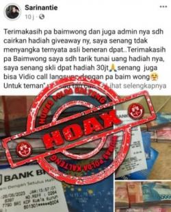 Nama Baim Wong Dicatut untuk Hadiah Giveaway, Polisi Minta Warga Waspada<
