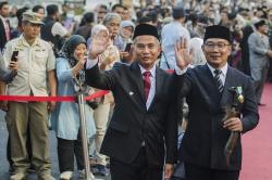 Ridwan Kamil Serahkan Jabatan kepada Bey Machmudin sebagai Pj Gubernur Jabar