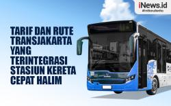 Infografis Tarif dan Rute Transjakarta yang Terintegrasi Stasiun Kereta Cepat Halim