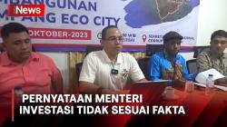 NCW: Pernyataan Menteri Investasi soal Pulau Rempang Tidak Sesuai dengan Fakta