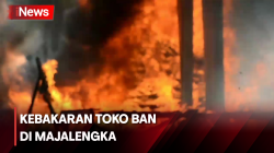 Kebakaran Toko Ban Vulkanisir di Majalengka, Kerugian Capai Ratusan Juta Rupiah<