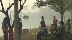 Karhutla Dekati Lokasi Pemancingan di Palangka Raya, Pengunjung Terkepung Asap Pekat<