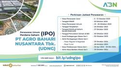 IPO PT Agro Bahari Nusantara Tbk (UDNG) Masuki Masa Bookbuilding, Simak Jadwalnya  